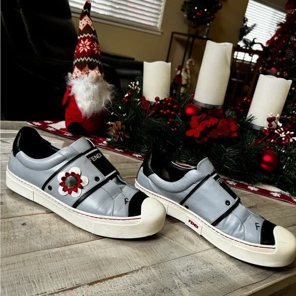 Fendi Women's Black and Light Gray Sneakers - Picture 4 of 9